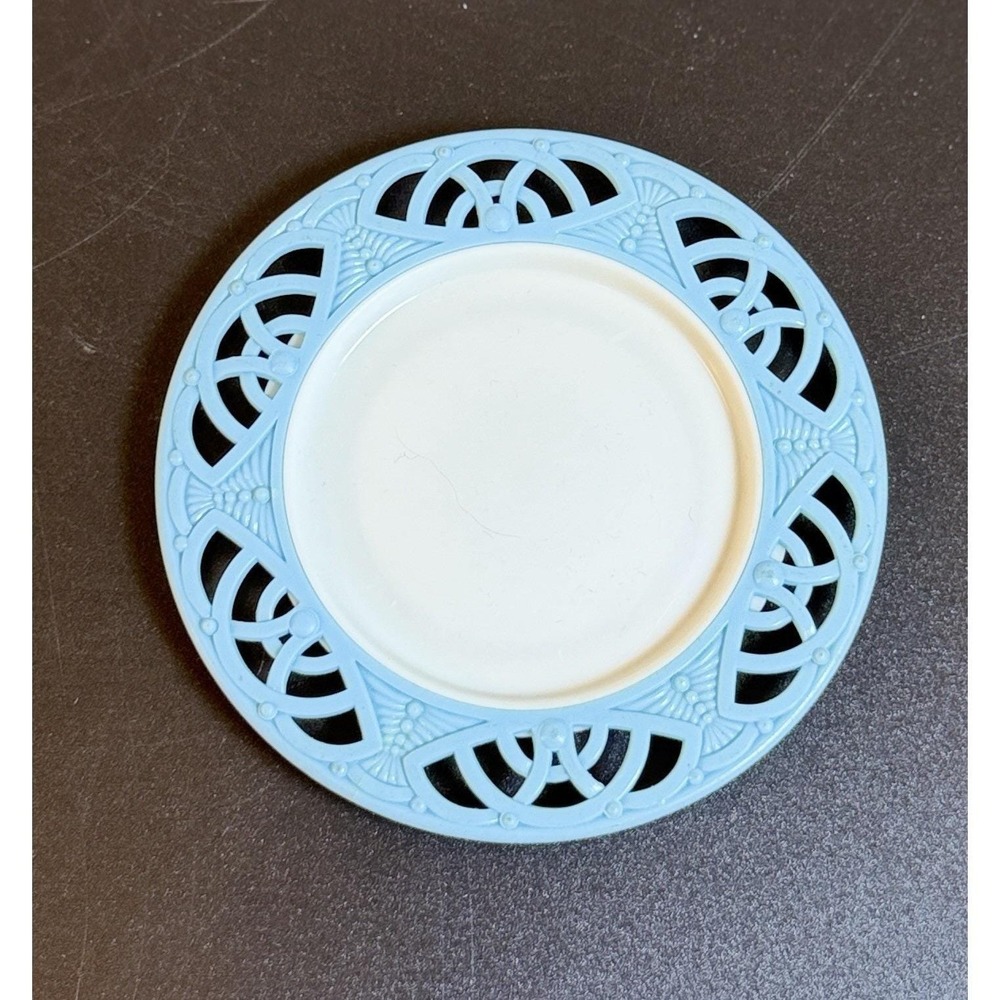 Vintage 1960's Plastic Blue and White Child's Toy Plate
